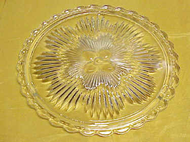 Clear Vintage Pressed Glass Fancy Cake Serving Plate